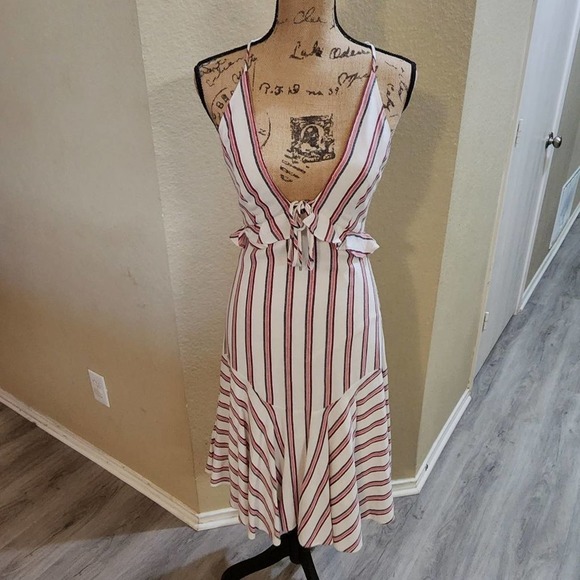 Halston Heritage Dresses & Skirts - Halston chalk/cameo striped tulip skirt sundress size 2 new